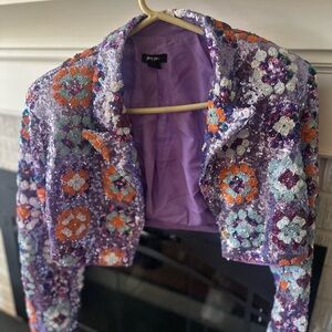 Nasty Gal Multicolor Sequin Blazer